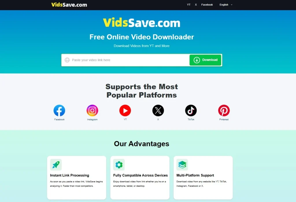 VidsSave: All-in-One Video Downloader No Software